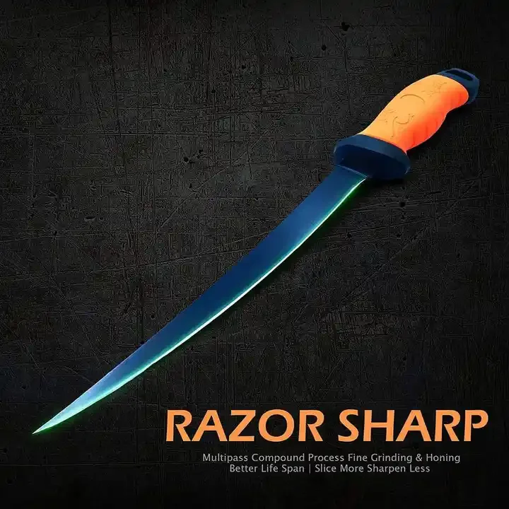 Multi-function Stainless Steel Fishing Cutting Knife Set PP Handle Fish Filleting Knife