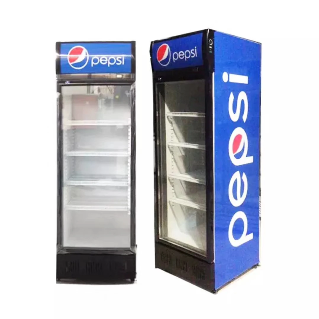 Коммерческий супермаркет однодверный мини-холодильник Pepsi стеклянный дисплей с морозильной