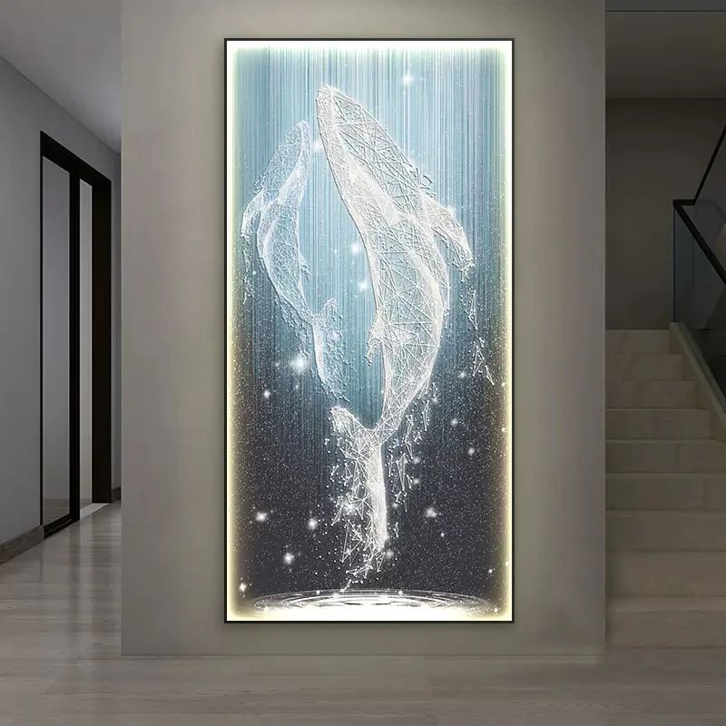 Хрустальный фарфор креативная современная светодиодная картина с молниями декоративная печать на холсте дистанционным управлением