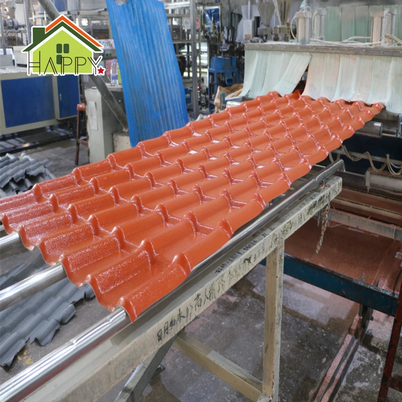 Resistencia a la intemperie Lamina techo de resina sintetica de ASA PVC estilo espanol Teja de PVC