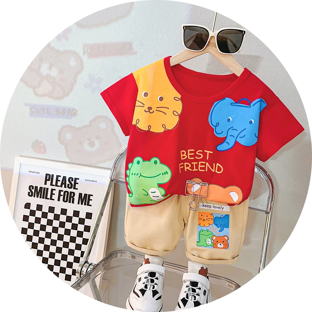 2023 summer new collection baby boys kids dress T-shirt Jeans Yiwu Guangzhou low price quality Children 1-5 years old