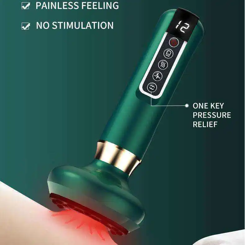 PZ 2024 Anti-cellulite Wholesale 5V Vacuum Electric Gua Sha Digital Red Light Device Electric Cupping Massager