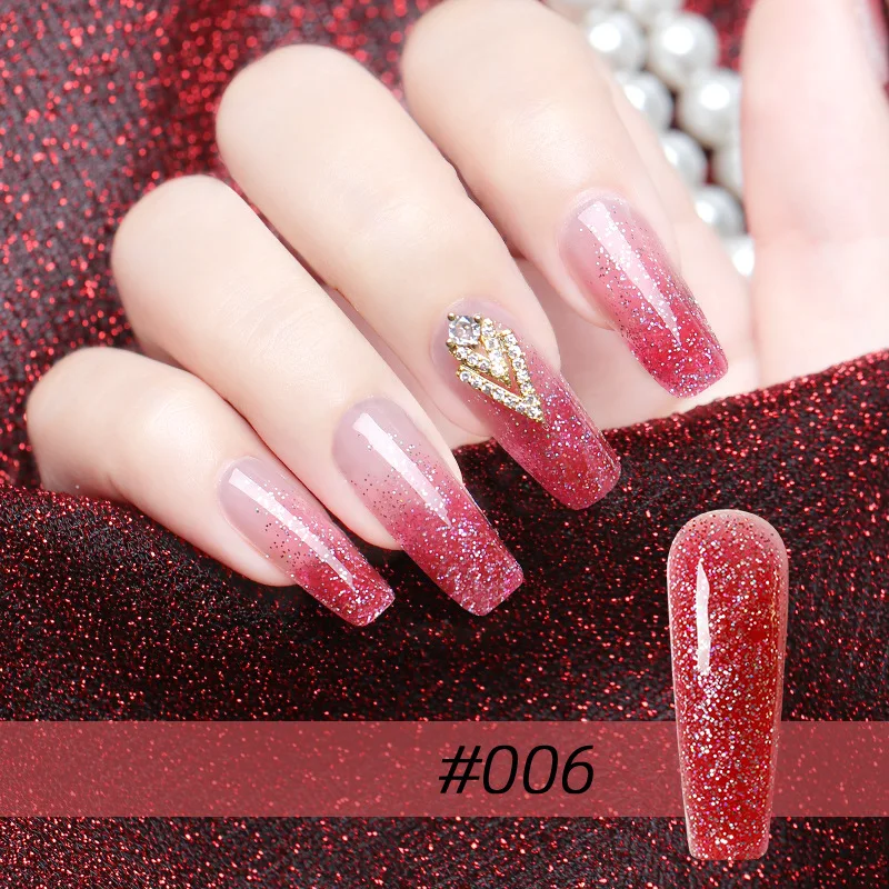 Cheap Wholesale Private Label 30ml Glitter Poly Gel Acrylic Builder Extension Gel For Extend Nails