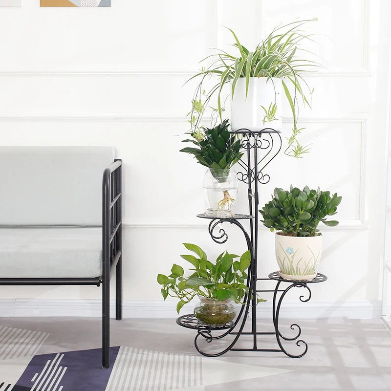 
Wholesale Wrought Iron Metal Hanging Plant Stand For Decoration 