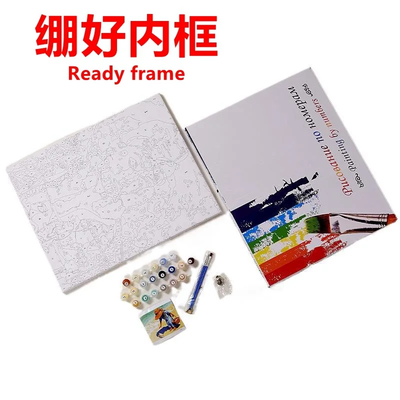 2022 Newest Funny Art Sea DIY Digital Painting Oil Canvas Painting With Combo Frame