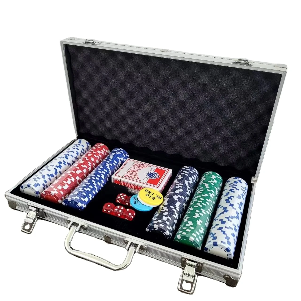 200 300 500 chips sliver aluminum case for 40 43mm poker chips set box for storage chip and casino accessories