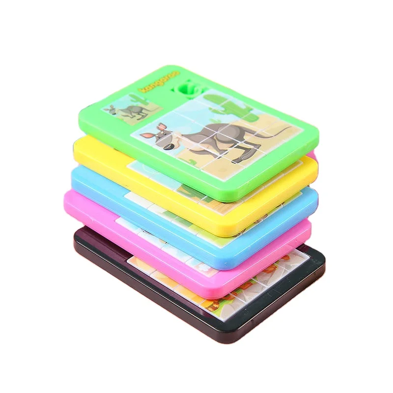 Allogogo Montessori Education Toy Cartoon Animals Plastic 12 Pc Jigsaw Puzzle Toys Huarong Road Educational Toys