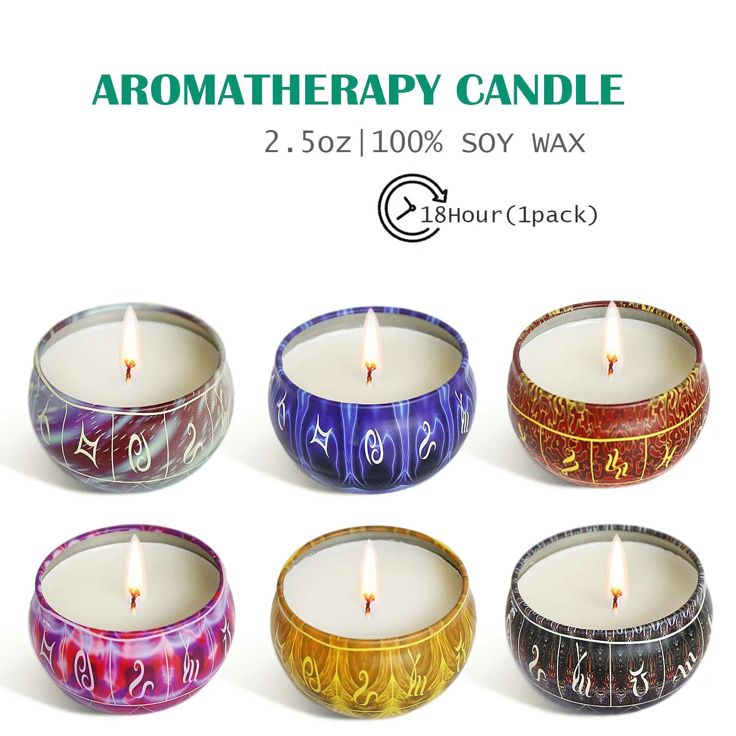 Amazon Hot sale soy wax scented candle  luxury customization aromatherapy candles In Tin Box Gift Set Of 12