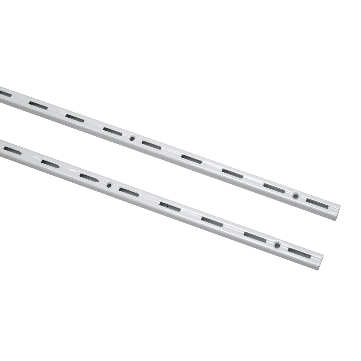 Adjustable Steel rail wire Wardrobe Shelving Double Slotted Wall Upright  retractable Closet shelving organization line