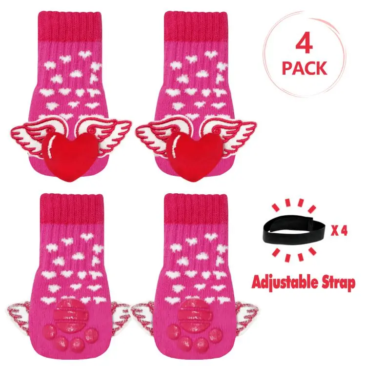 Low price cute printing Anti-slip Knit Dog Cat paw protection Socks Pet Shoes boots