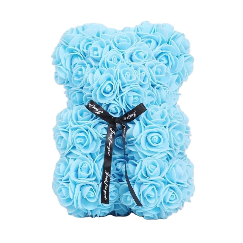 Valentines Day Gift 25Cm Red Rose Teddy Bear Soap Foam Artificial Flower Bea