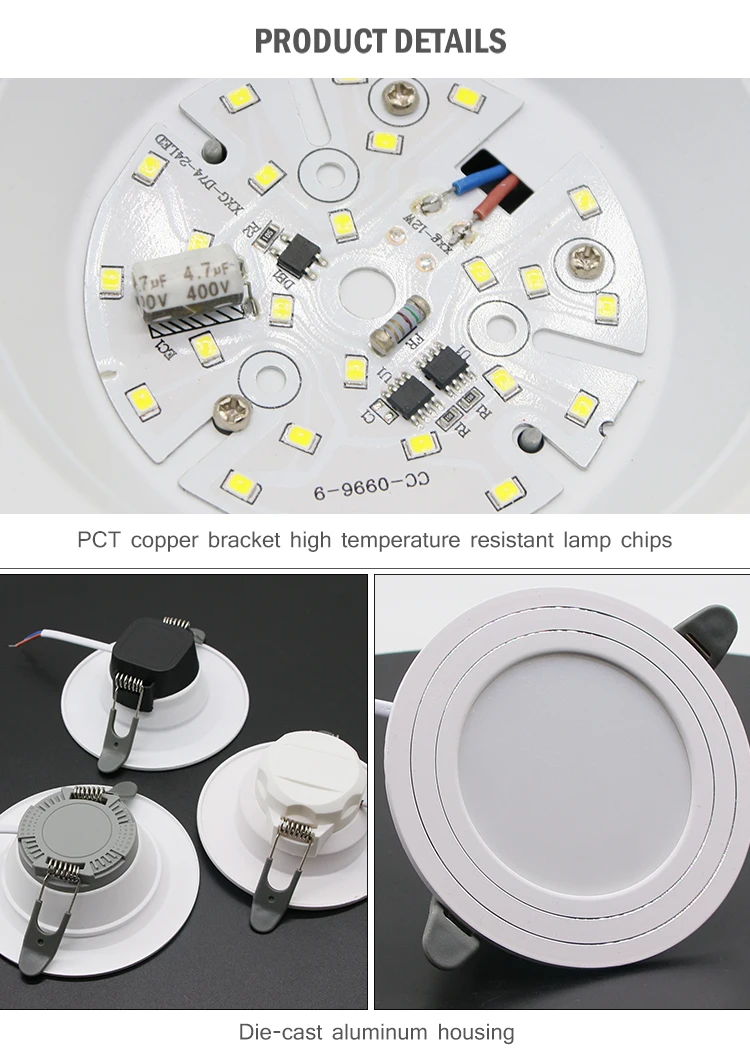 spotlight dc 24v rgb led smd downlight 12 watt round recessed dimmable down light 7w Led Downlight