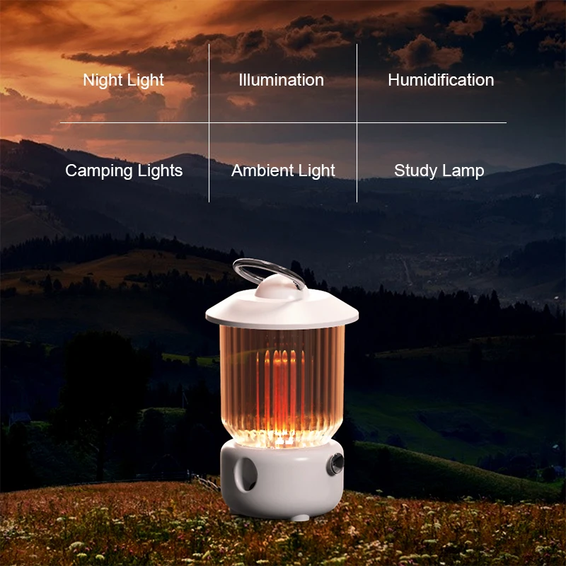 Kerosene Lantern Wedding Hanging Light Camping Lamp Aromatherapy Diffuser Wireless Rechargeable Humidifier for Home Office