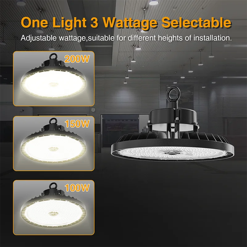 Germany Warehouse ENEC CE High Bay Light With Emergency Kit 100w 150w 200w UFO Led High Bay Light For Warehouse