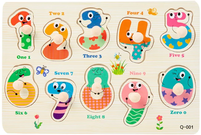 Children Baby Educational Toys Wooden Mushroom Nail Hand Grab Board Matching Puzzle Montessori Early Education Puzzle Board