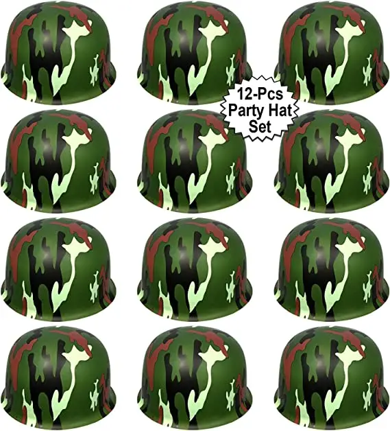 Hot selling army Helmets for Kids Plastic Camouflage Hats Soldier Helmet Party Favors Camo Costume Dress Up Hat