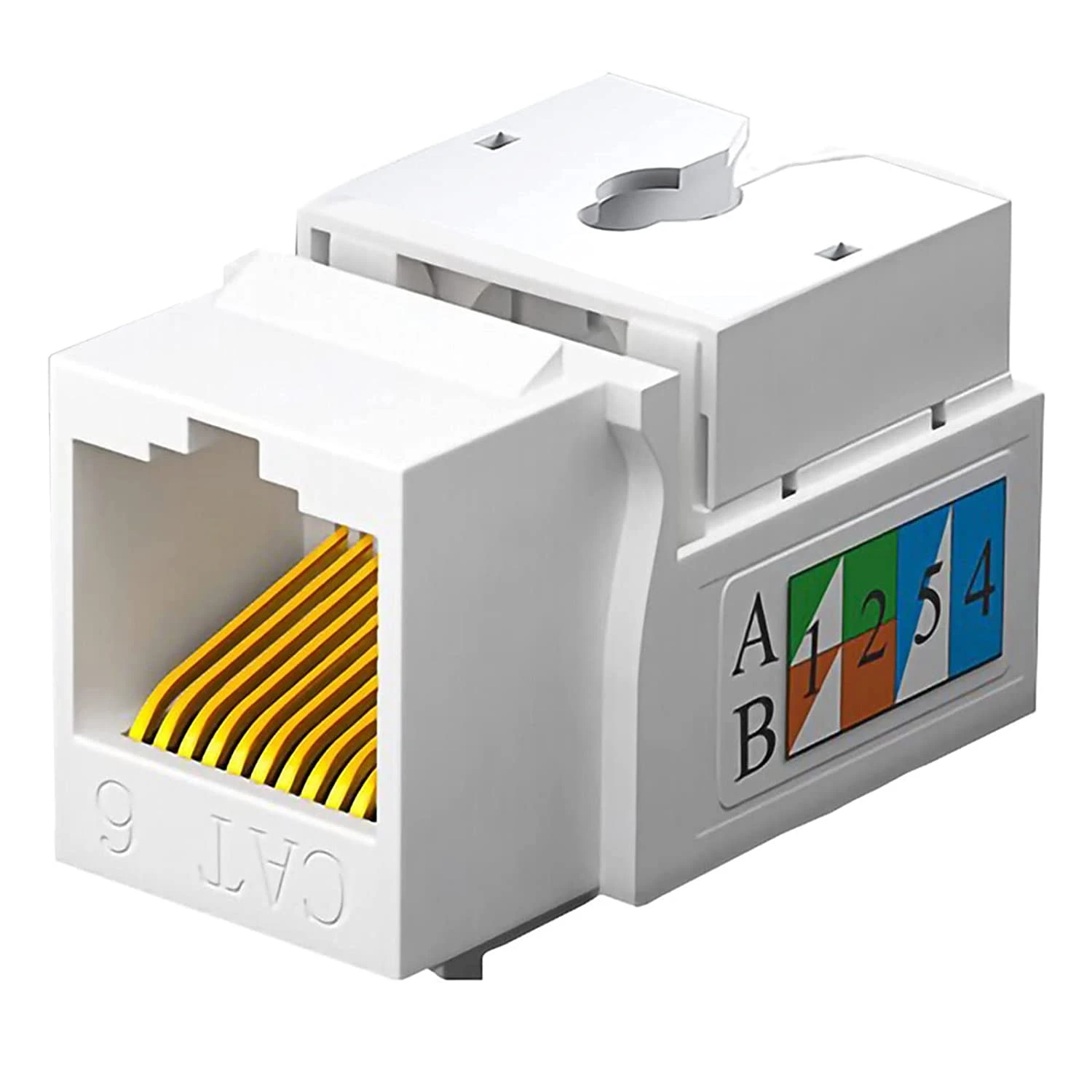 RJ45 CAT6 Keystone Ethernet Wall Jack Punch Down 90-Degree Ethernet Punch Down Keystone jack