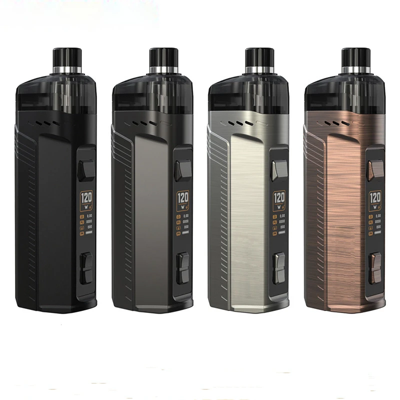 
Zinc alloy adjustable power large smoke electronic atomizer 1200mAh 5-120W 0.5-2.0ohm Refillable Pod Vape Kit 