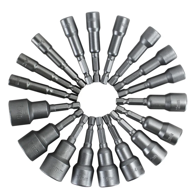 Steel Power Screw Drivers Adapte Kits 6-19mm Magnetic Hexagon Handle Socket Wrench Bits Set Electric Hand Drill Bit Screwdriver