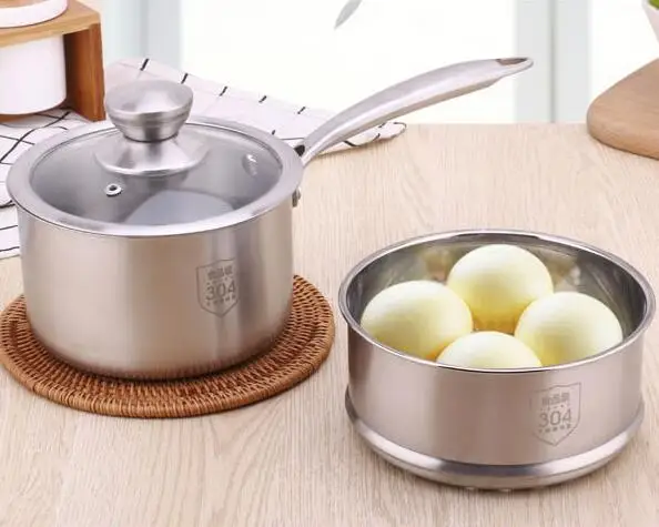 Cooking Pot Cookware Set Glass Lid 304 Stainless Steel food grade non stick pot kitchen tools Christmas new year