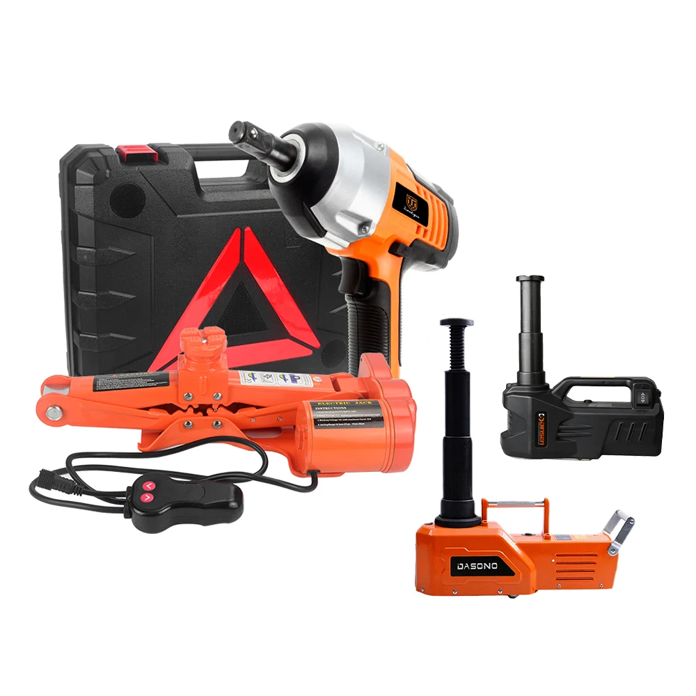KUNFINE 12V 2/3/5/10 Ton Rated Power 13A Max.Current Car Electric Tire Lifting Car Jacks With Electric Wrench lmpact