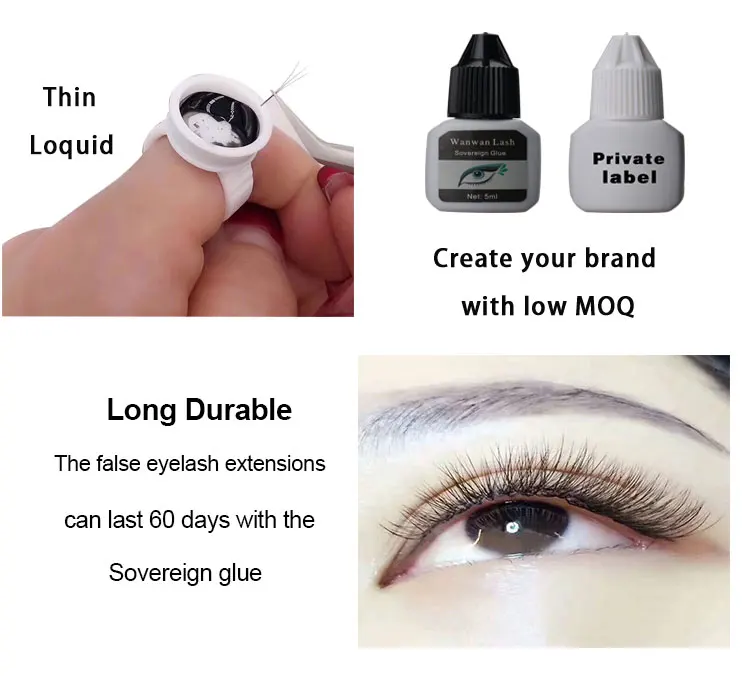 
strong vegan Natural fast dry super lash glue private label formalhydehy free cyanoacrylate eyelash adhesive 