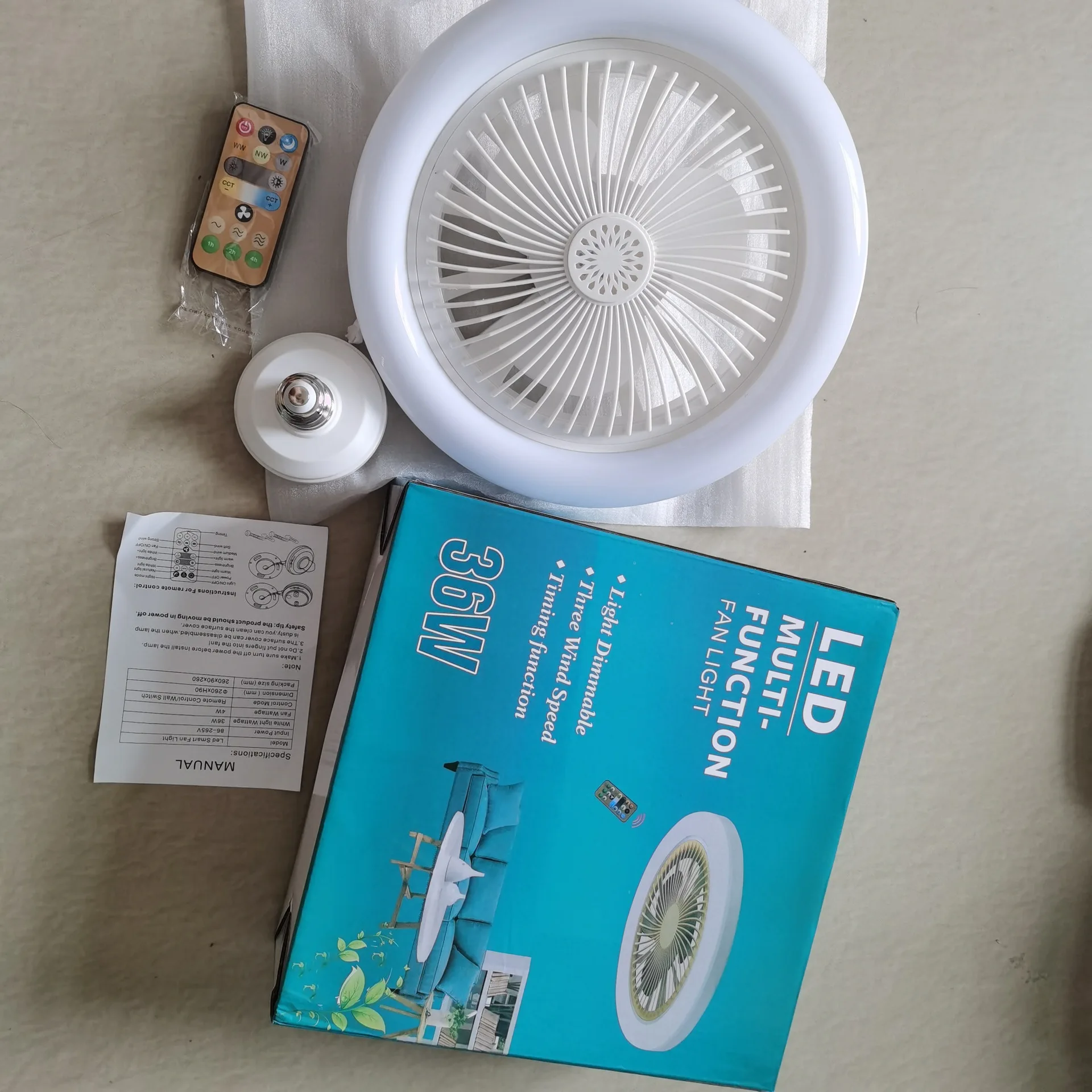 Wholesale Upgrade/ Intelligent/ RGB Phantom 30w Ceiling Fans with Led Lights Remote Control