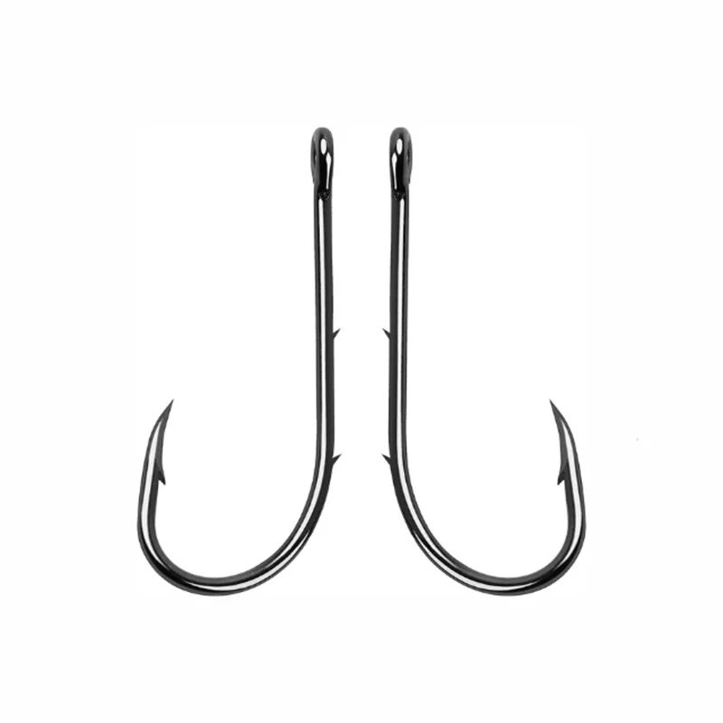 TOPIND 100 pcs/Bag Long Handle Pipe Sea Fishing Double Back Stab Barbed Fishing Hook