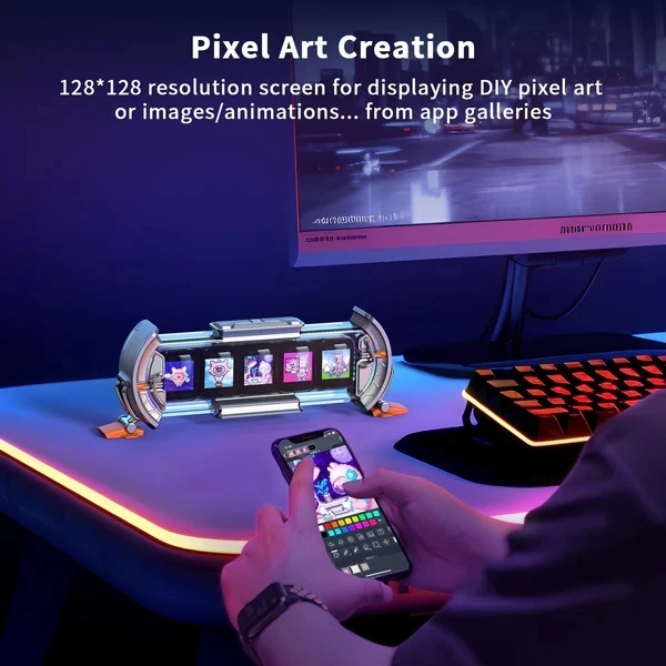 Divoom Times Gate Pixel Art информативный дисплей цифровые часы с 128*128 IPS экран домашний рабочий стол украшение