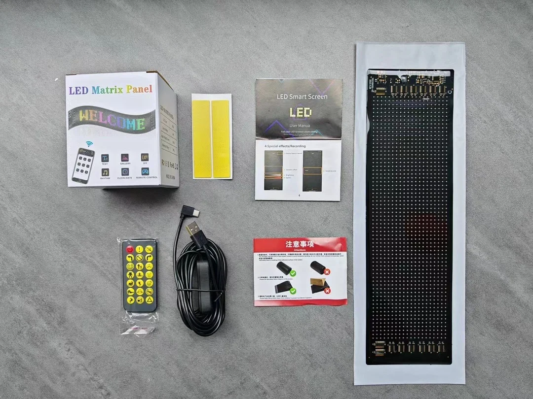 Waterproof Soft LED Screen Smart Phone APP Control LED Light Sign Custom Funny Image LED Matrix Panel For Car