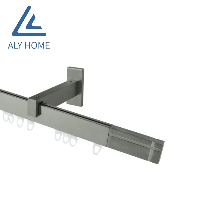 Modern Home Curtain Track New European style ceiling mounted adjustable metal small square rail