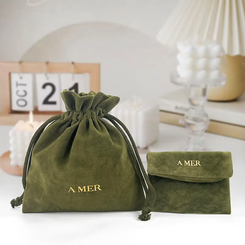 Wholesale Luxury Custom Logo Packing Jewelry Storage Gift Makeup Cosmetic Velvet Pouch Dust Drawstring Bag