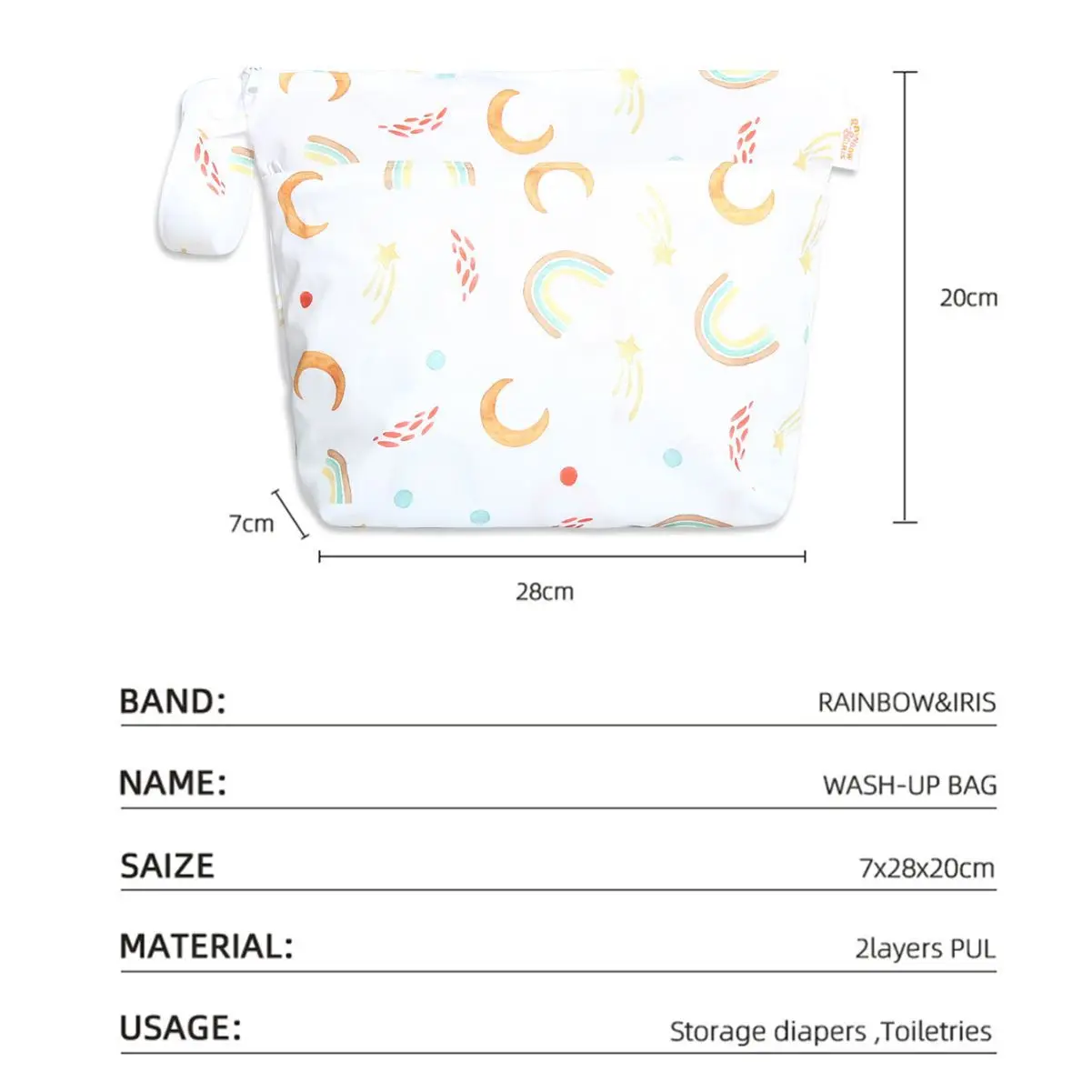 Toddler reusable pvc dry large double zip waterproof baby nylon summer nappy bags wet 2pcs clothes wet bathing suit bags