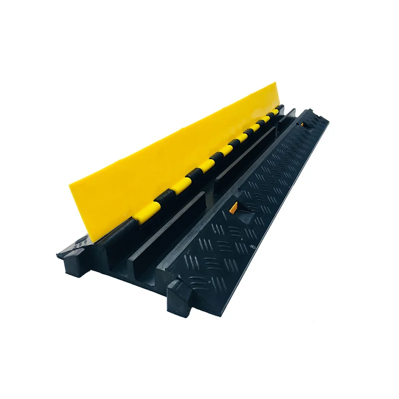 Rubber Wire Floor Cover Safety Cable Ramp 2 Channel Cable Protector