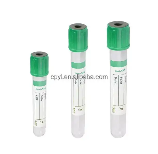 China Manufacturers Green Customized Size Disposable Heparin Tube Vacuum Blood Collection Tube For Children