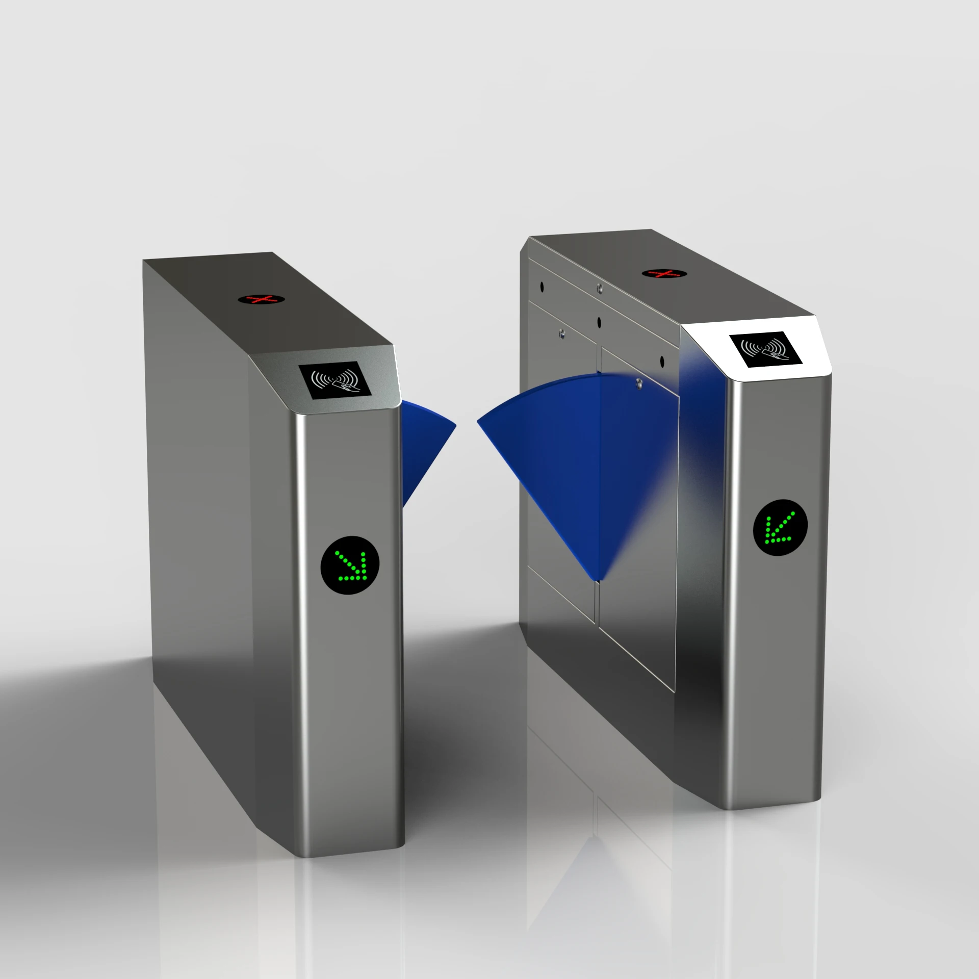 Automatic Retractable Flap Barrier Turnstile Gate RFID Card Access Control Swing Type Drop Arm Barrier for Entrance & Exit