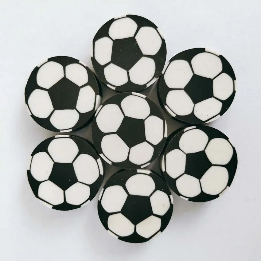 School Stationery Football eraser custom factory, baseball volleyball eraser custom round shape and size rubber for kids