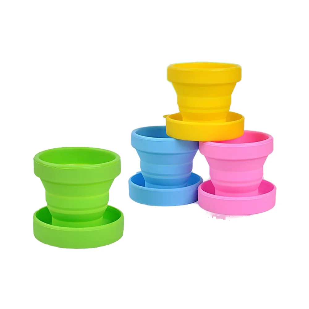 Bpa Free Foldable Silicone Drinking Cup Travel Silicone Folding Collapsible Cup for Travel Outdoor Camping