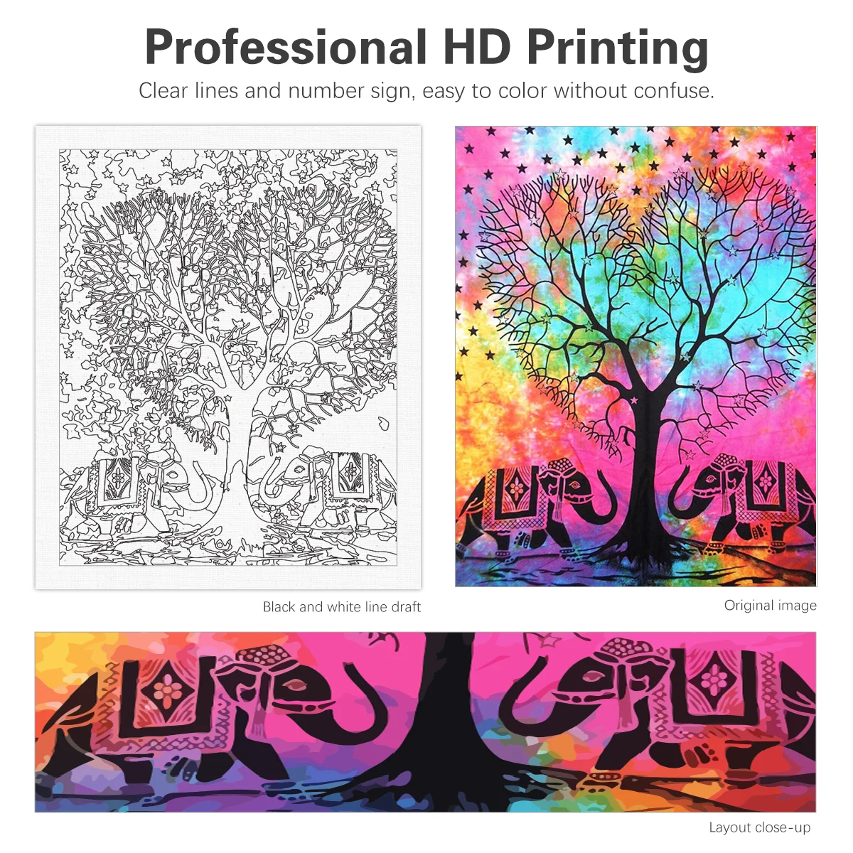 Painting By Numbers For Adults Kits Abstract Tree Colorful Picture Handmade Starter Kit Diy Gift For Wall Art Decors 40x50cm