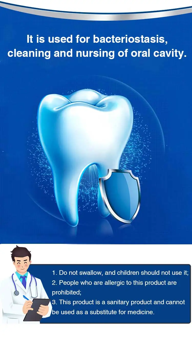 Private label travel organic whitening activated mouth wash bottle mint mouthwash