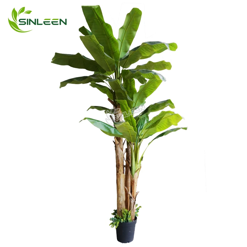 Artificial Plant Fake Leaf Faux Decor Artifical Plastic Giant Outdoor Decoration Big Tropical Banana Tree