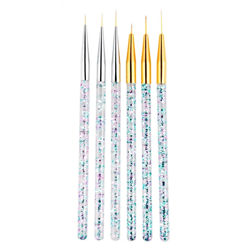 Wholesale Acrylic Brush Set For Nails 3pcs/set Manicure Tools Nail Art Liner Brush Nylon Hair Painting Drawing Brush For Nails