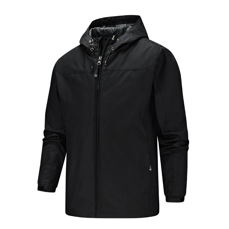 Custom Logo Waterproof Windbreaker Jackets With Hoodie Mens Windbreaker Suit