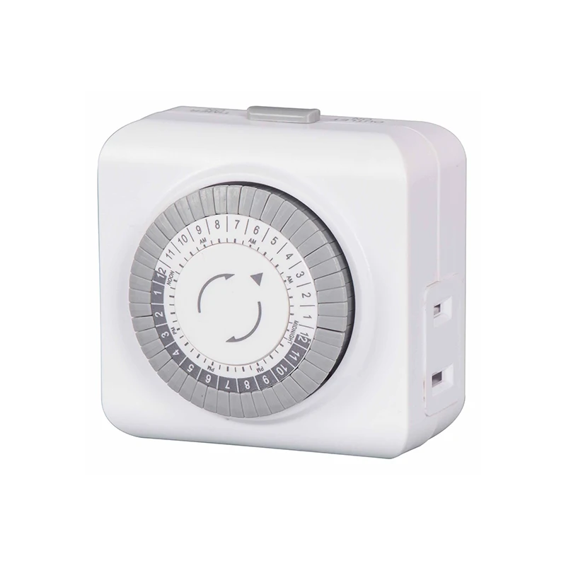 Indoor Mechanical Outlet Timer, 24 Hour Programmable Plug In Light Timer Switch for Electrical Outlets with 1 Outlet