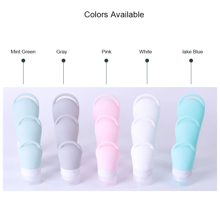  New Toiletries Containers Perfume Travel Bottles Set Leakproof Squeezable Silicone Bottle Kits with Hanging