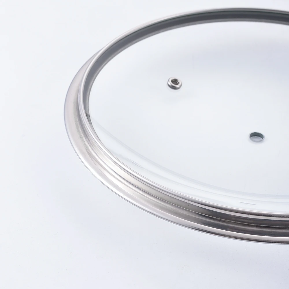 Wok Lid Wide Rim Tempered Pot Cover Water Leaking Wholesale Cookware Glass Lids