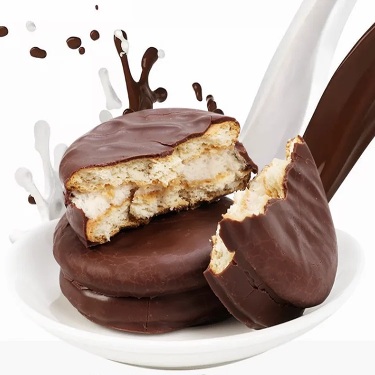 Full Automatic Chocolate Pie Cake production line Sandwich Jaffa cake choco pie Making Machine Price Customized