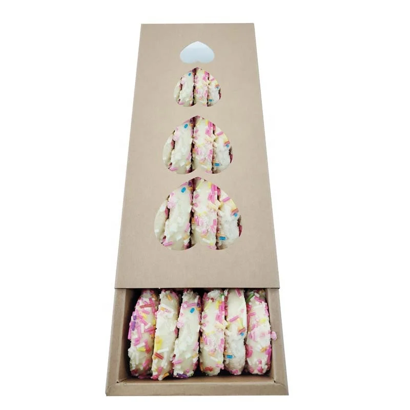 ZY Paper cake box Disposable cookies Container drawer Kraft Bakery Treat Box Muffin Cocoa Bomb slide carrier To Go Dessert Boxes