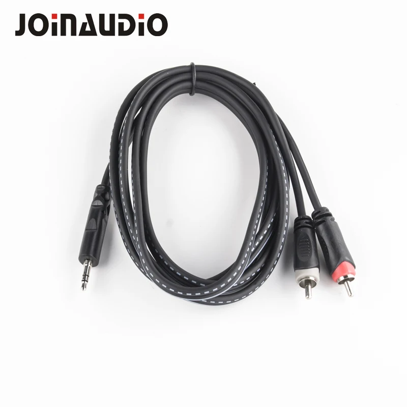 Professional manufacture guitar accessories patch 6.35mm stereo jack to 2*rca male plug instrument cable