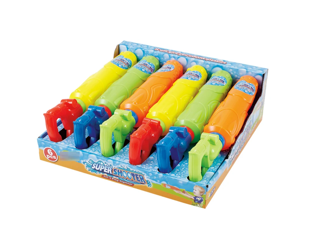 New Amazon summer toys Hot sale water shooting gun game Space gun 6PCS/ display box 3 colors mixed